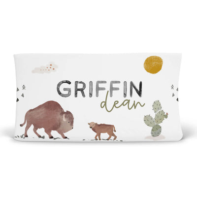 blake's bison personalized changing pad cover