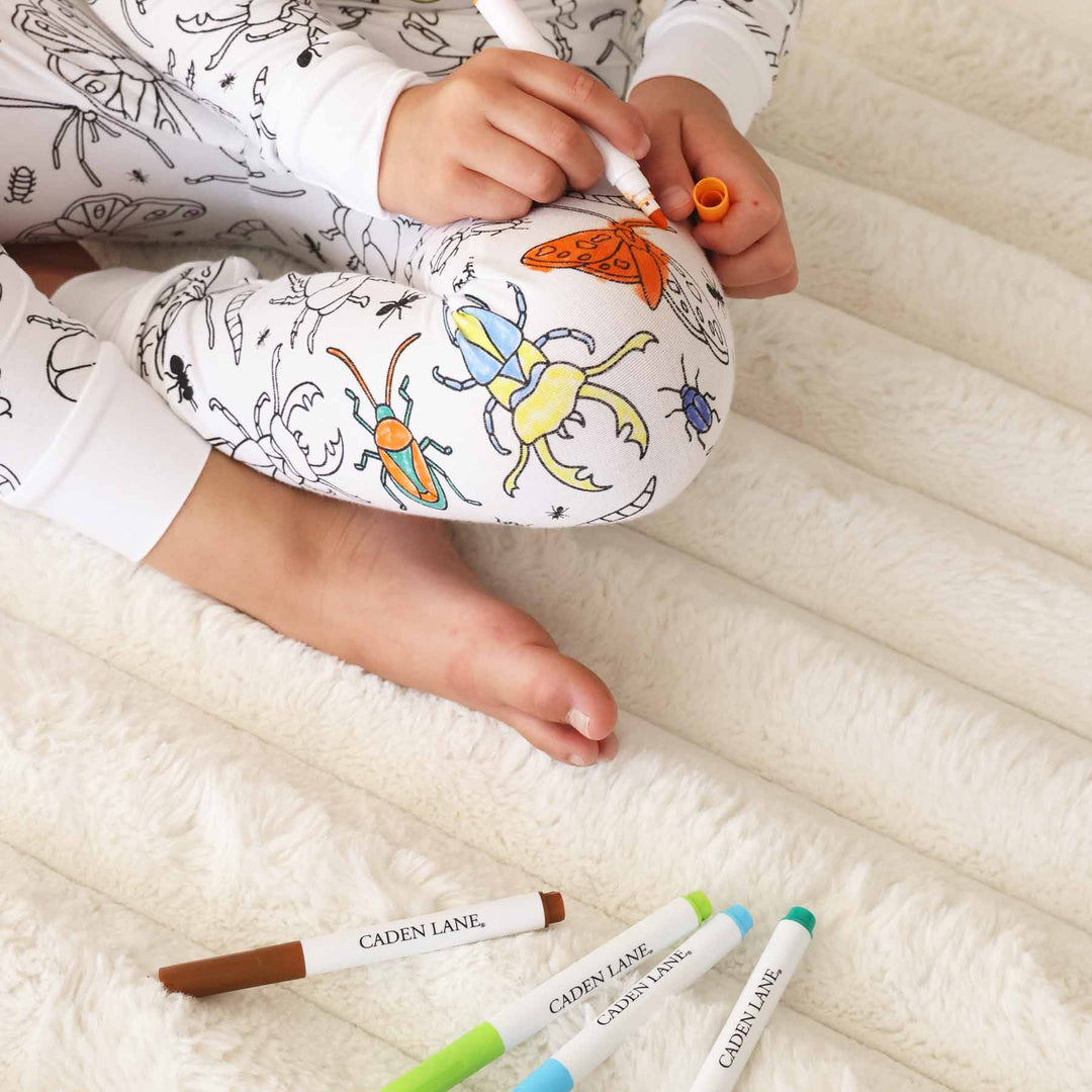 Colorable Two Piece Pajama Set | Doodle Bugs