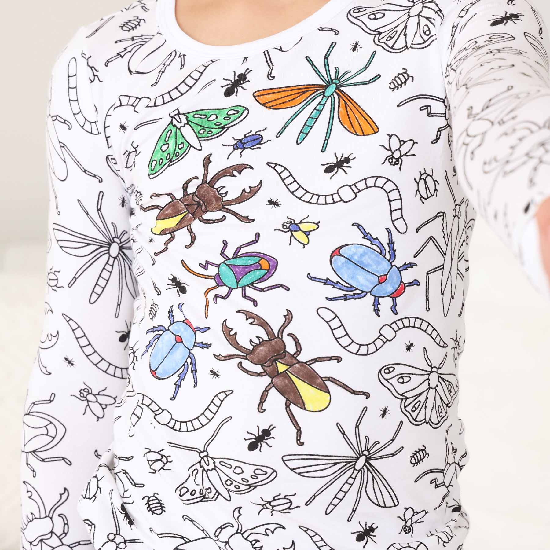 Colorable Two Piece Pajama Set | Doodle Bugs