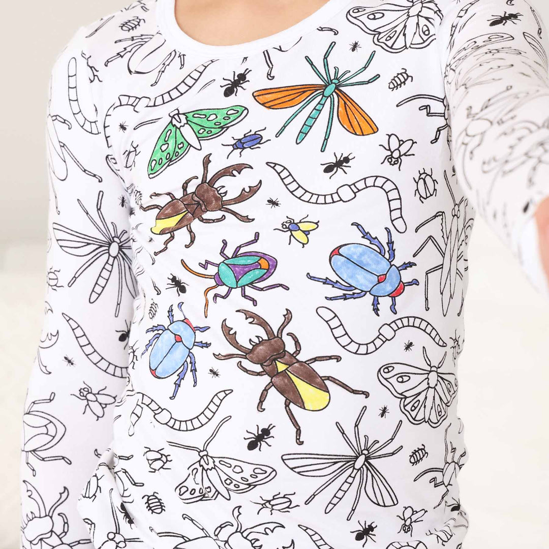Colorable Two Piece Pajama Set | Doodle Bugs