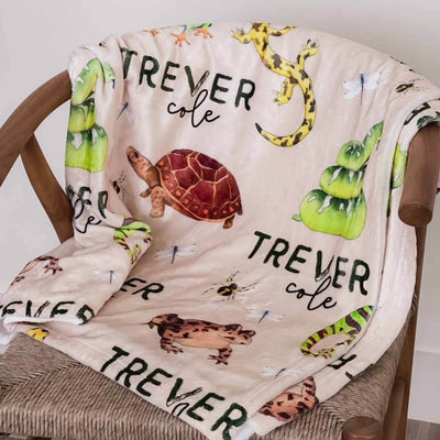 reptile personalized toddler blanket 