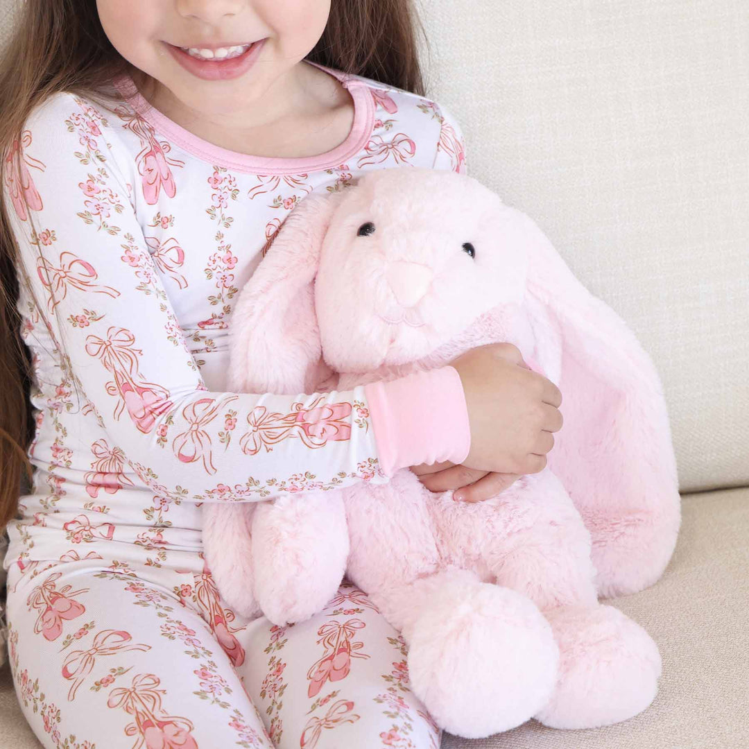 pastel pink bunny stuffed animal for girls 