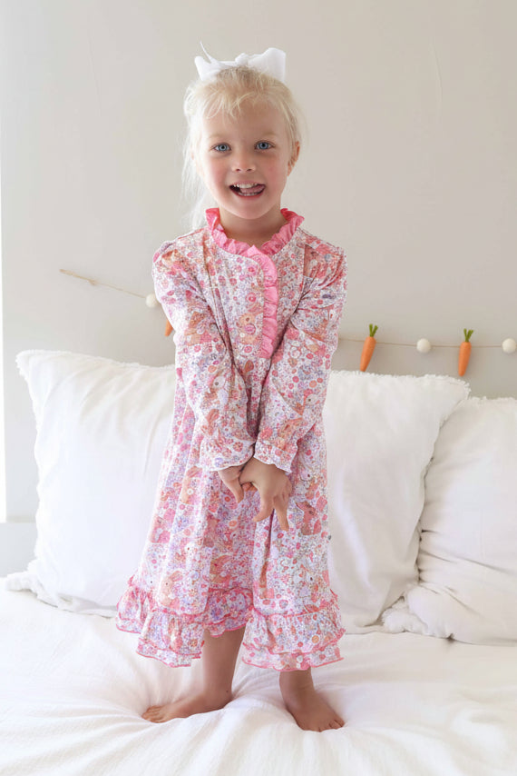 bunny blossoms midi easter nightgown 