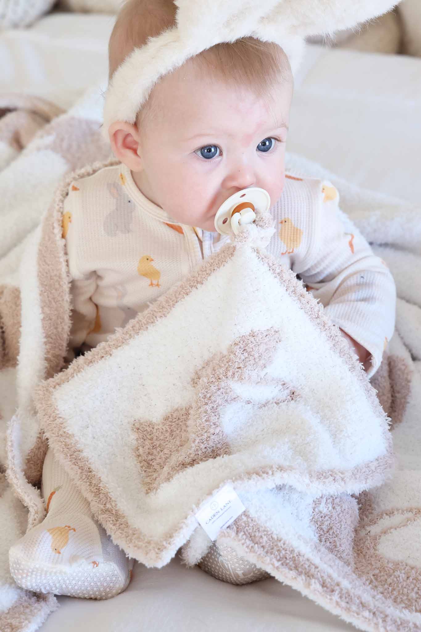 CuddleLane™ Luxe Lovey | Neutral Bunny Foo Foo