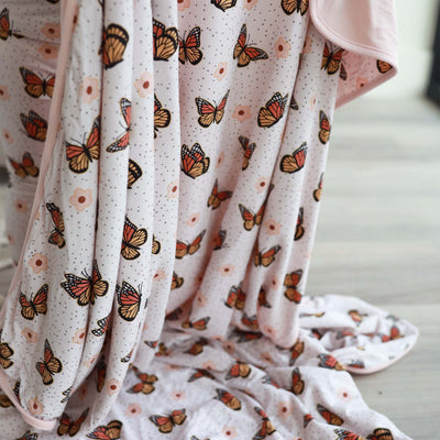 monarch butterfly bamboo blanket for kids double sided 