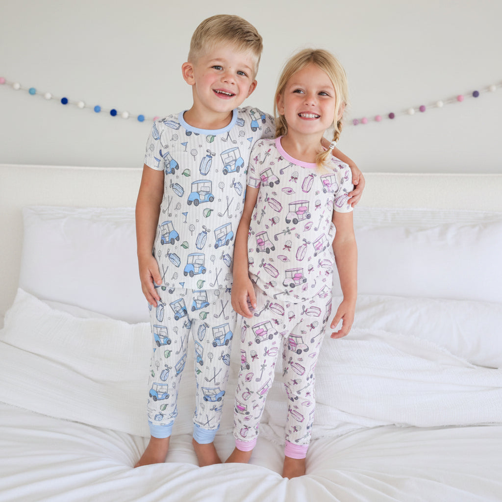caddie crew sibling matching golf pajamas