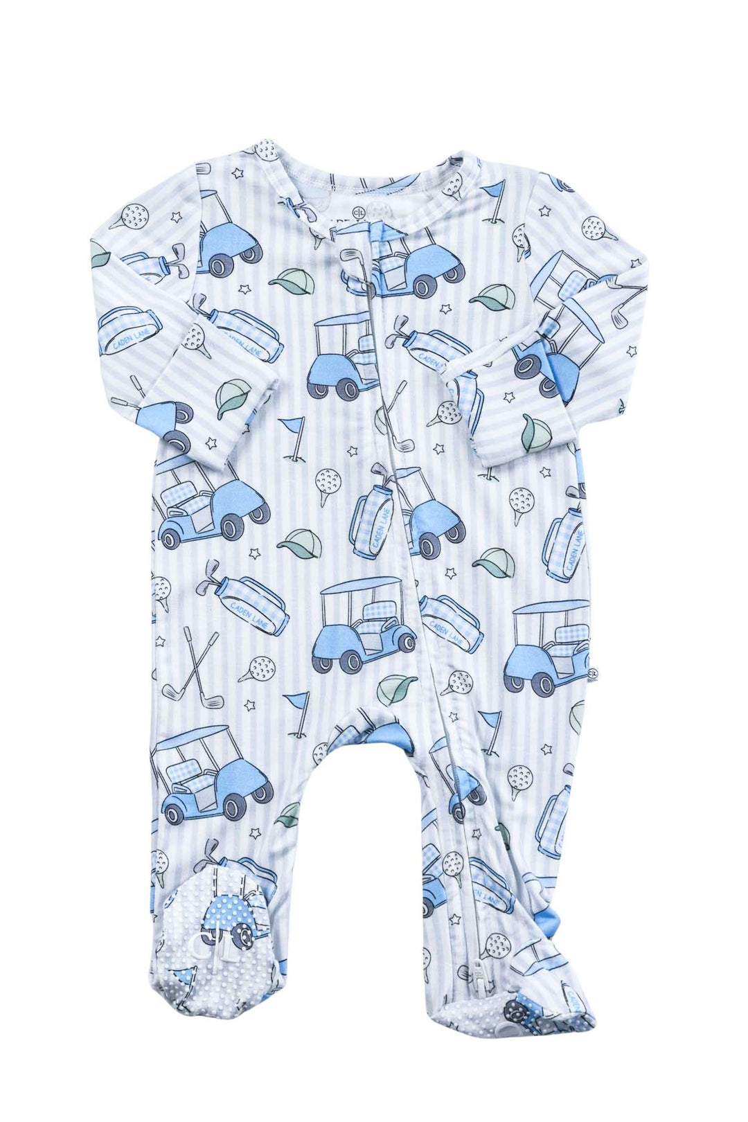 blue golf zipper footie
