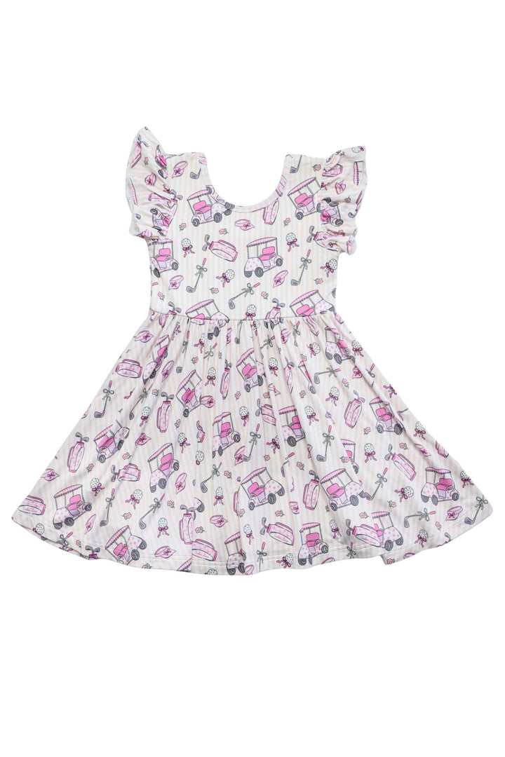 Ruffle Twirl Dress | Caddie Crew Pink