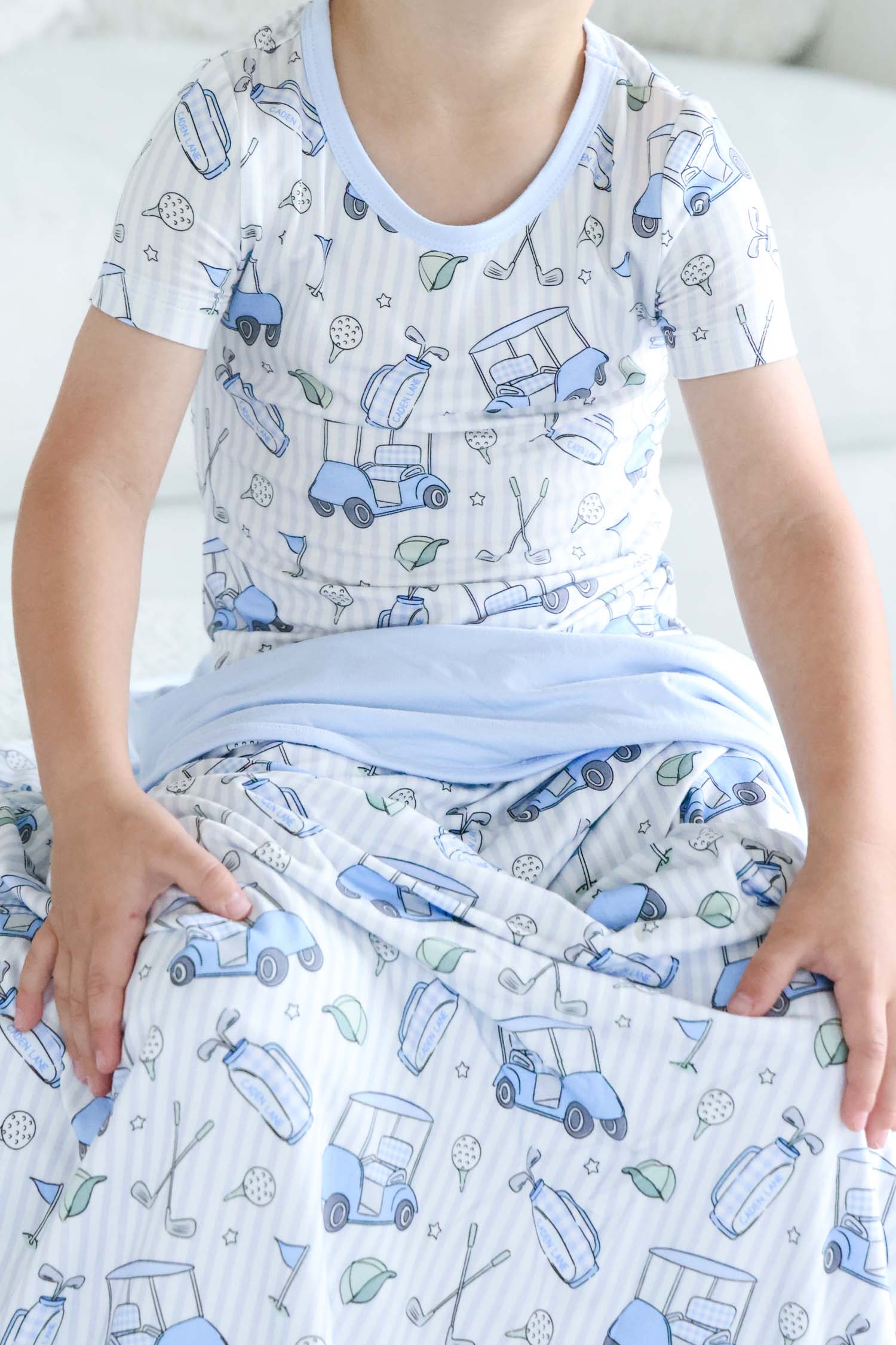 Double-Sided Bamboo Blanket | Caddie Crew Blue