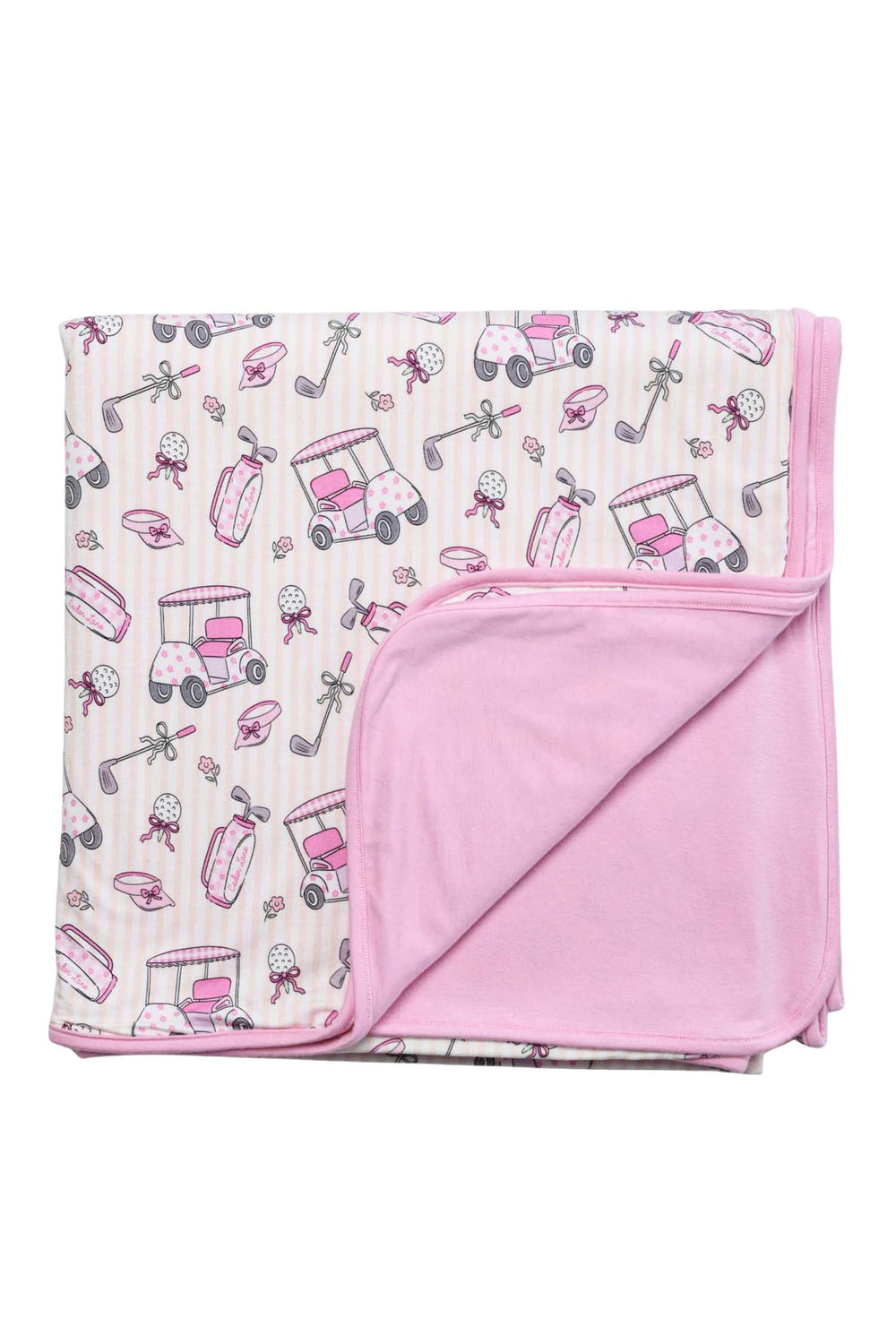 pink preppy golf bamboo blanket