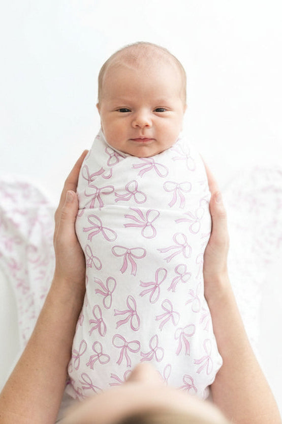Blushing Bows Oversized Swaddle Blanket
