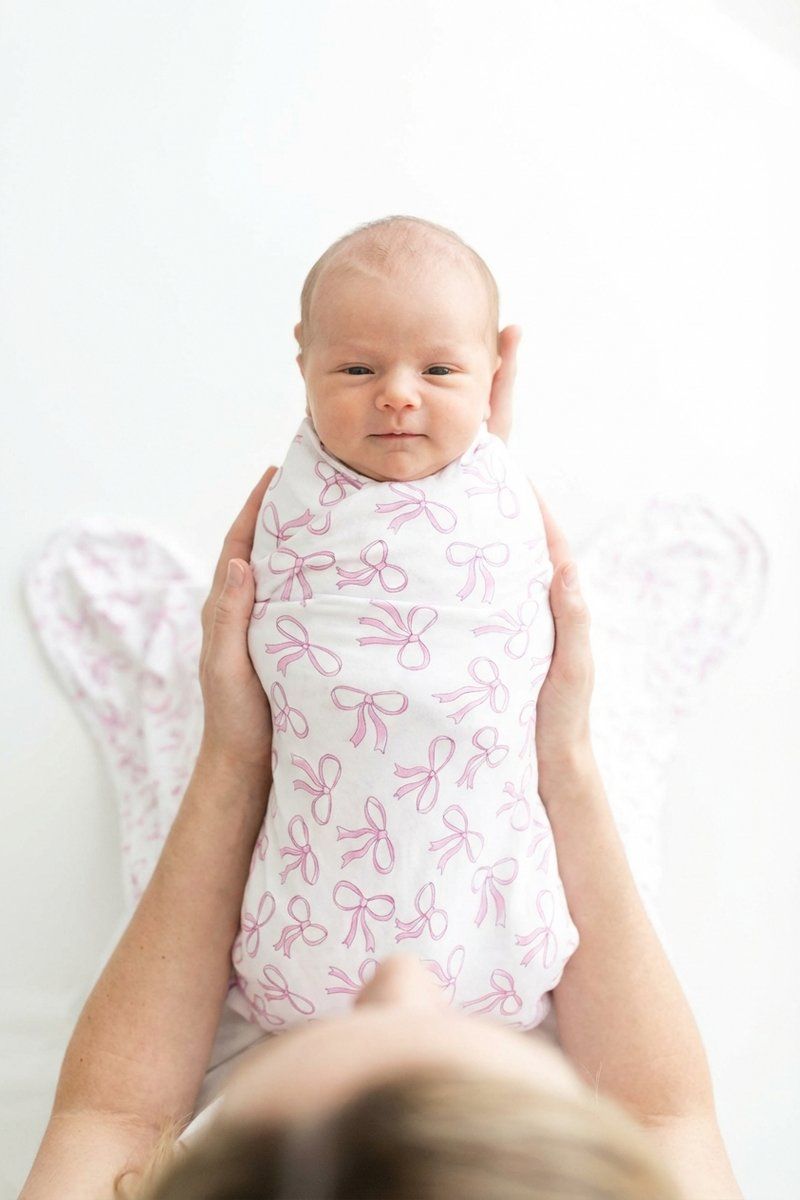 Caden Lane Blushing Bows Oversized Swaddle Blanket — Baby Bamboo Apparel
