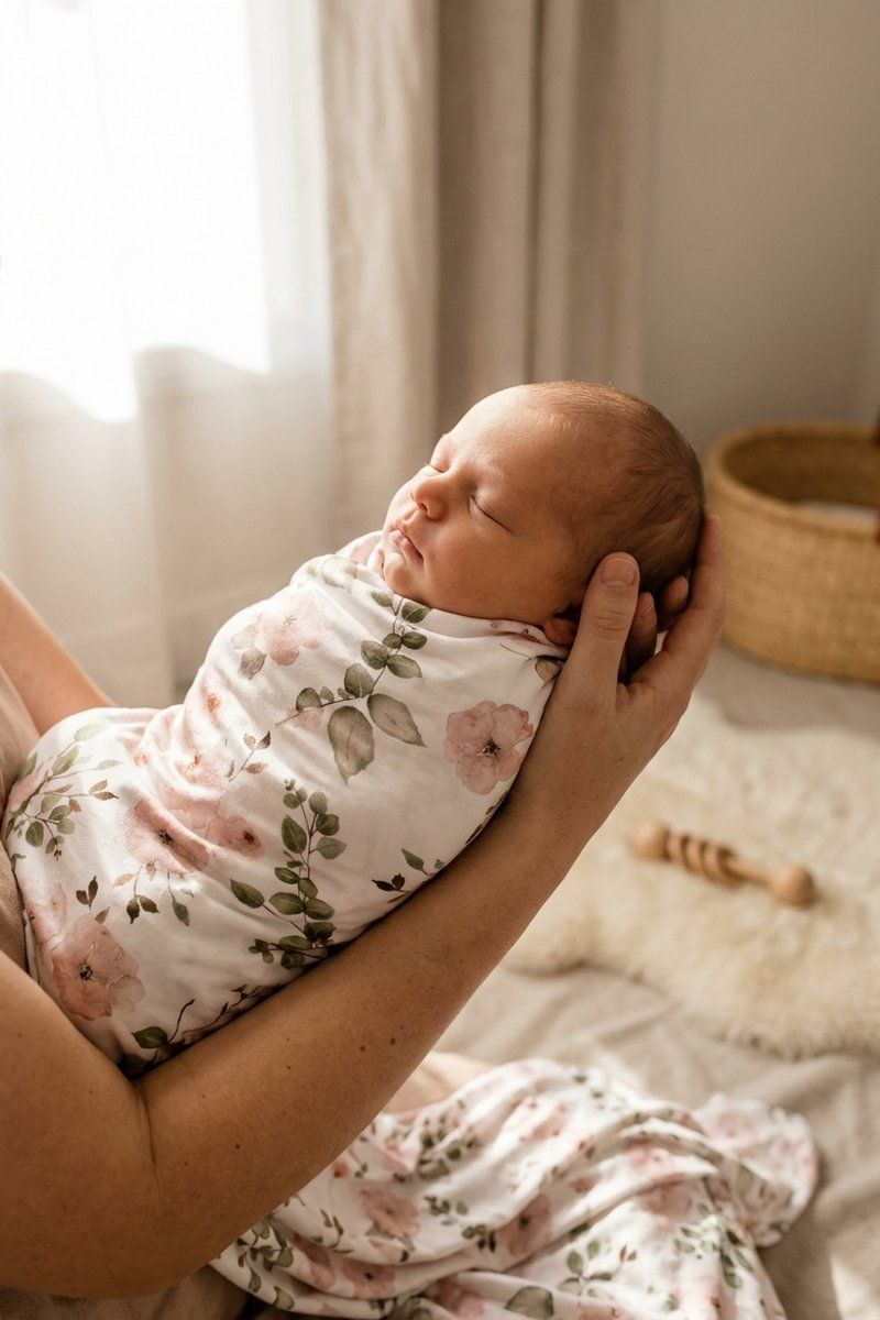 Caden Lane Millie's Dusty Rose Garden Oversized Swaddle Blanket — Baby Bamboo Apparel