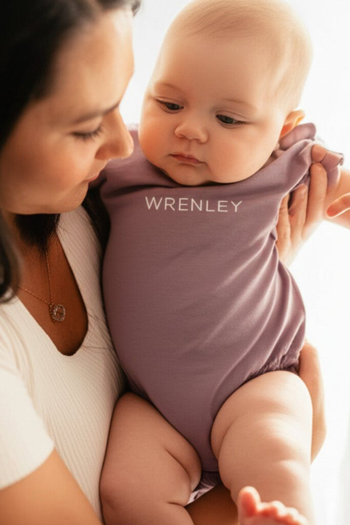 Caden Lane Personalized Short Sleeve Bubble Romper | Sweet & Sassy — Baby Bamboo Apparel