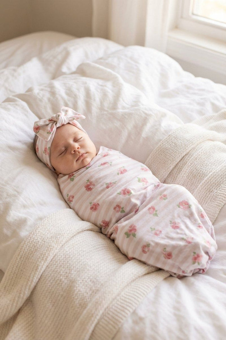 Caden Lane Rosy & Cozy Oversized Swaddle Blanket — Baby Bamboo Apparel