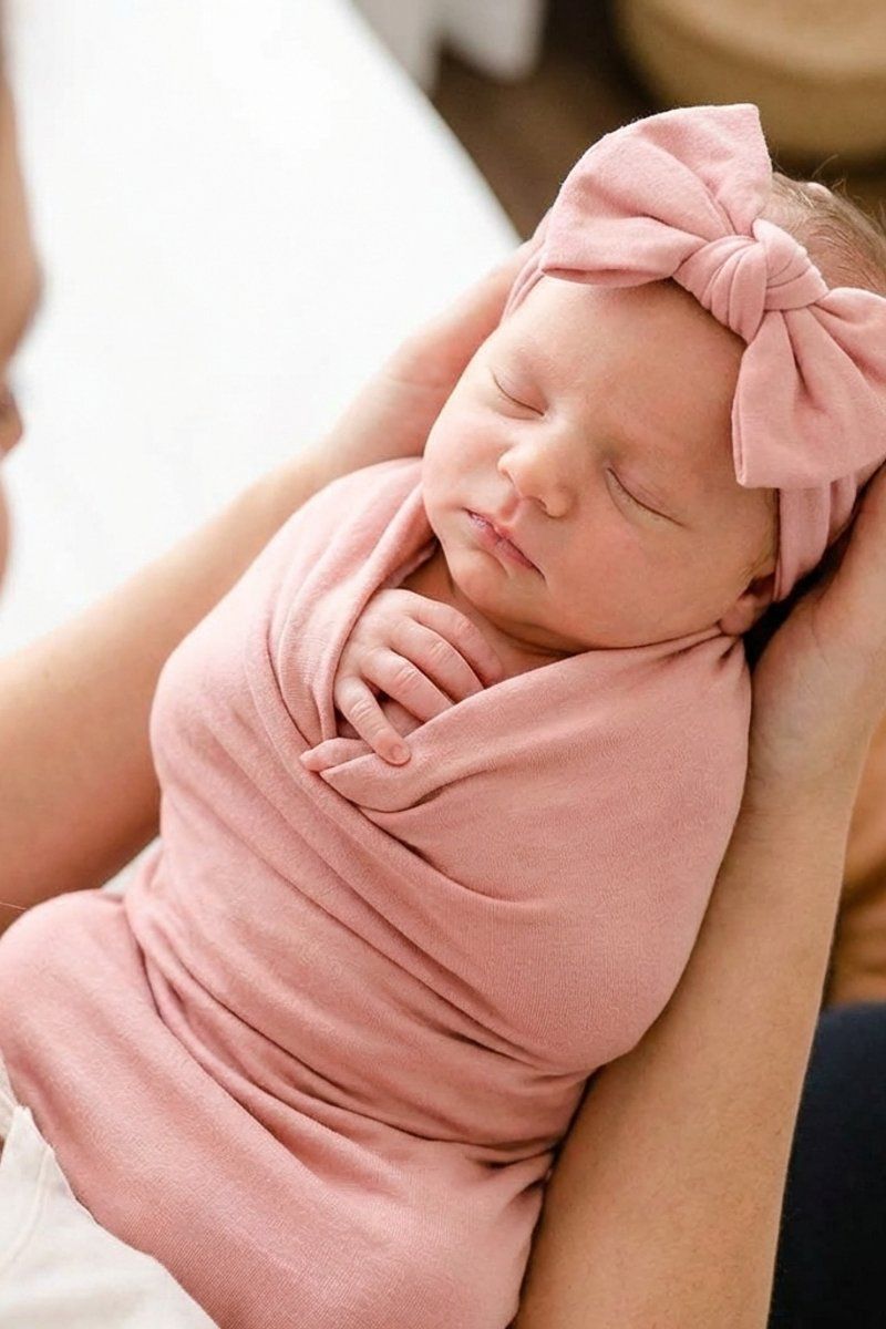 Caden Lane Solid Mauve Bamboo Knit Swaddle Blanket — Baby Bamboo Apparel