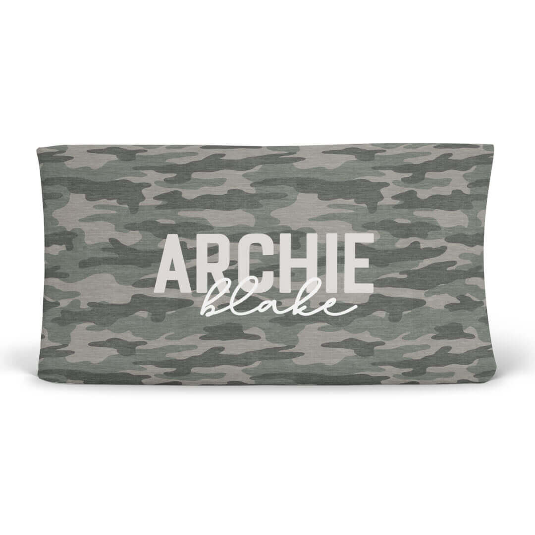 camo personalized changing pad cover
