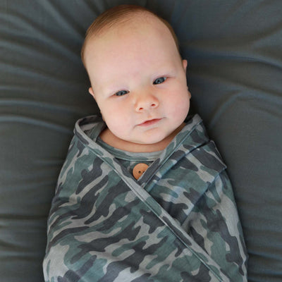 newborn baby knot gown camo printed