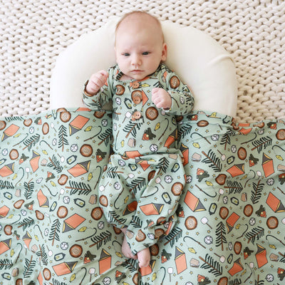 green knot gown for newborns camping themed 