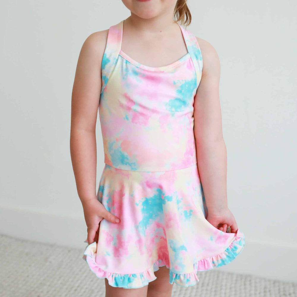 candy clouds multicolor athletic dress for girls 
