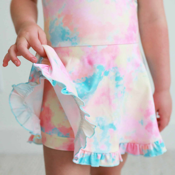candy clouds ruffle skirt athletic dress for girls
