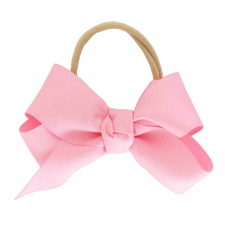 pink ribbon bow headband for newborns 
