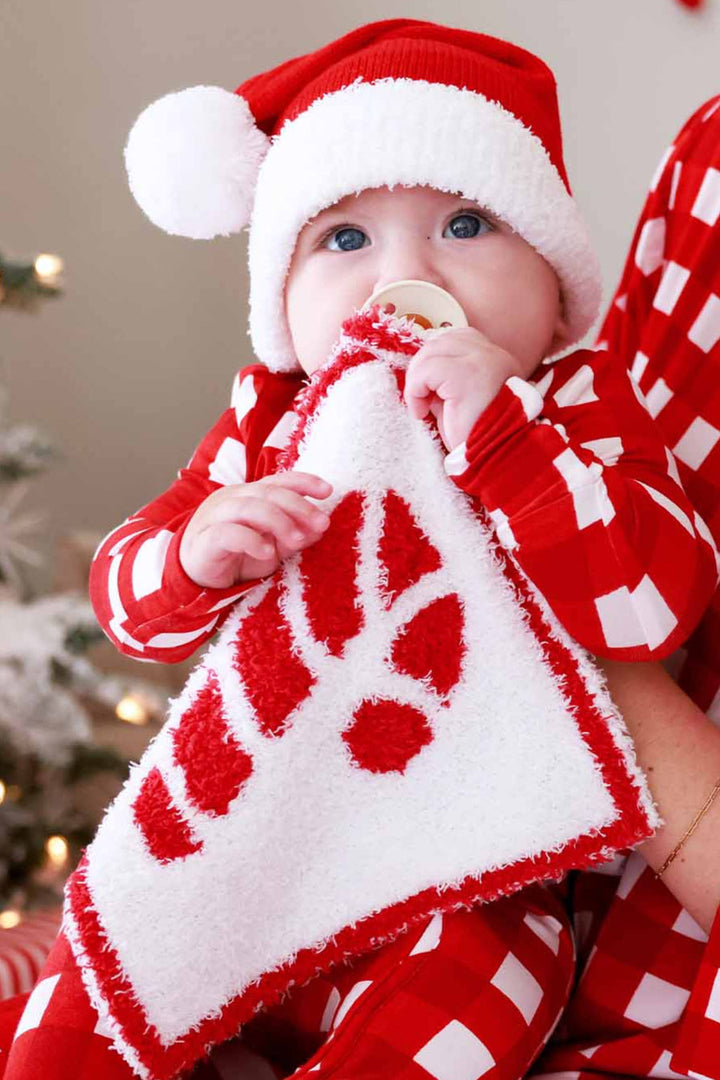candy cane luxe lovey for babies made from plush microfiber 