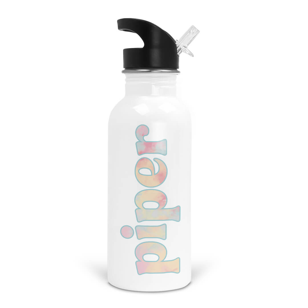 candy clouds personalized water bottle