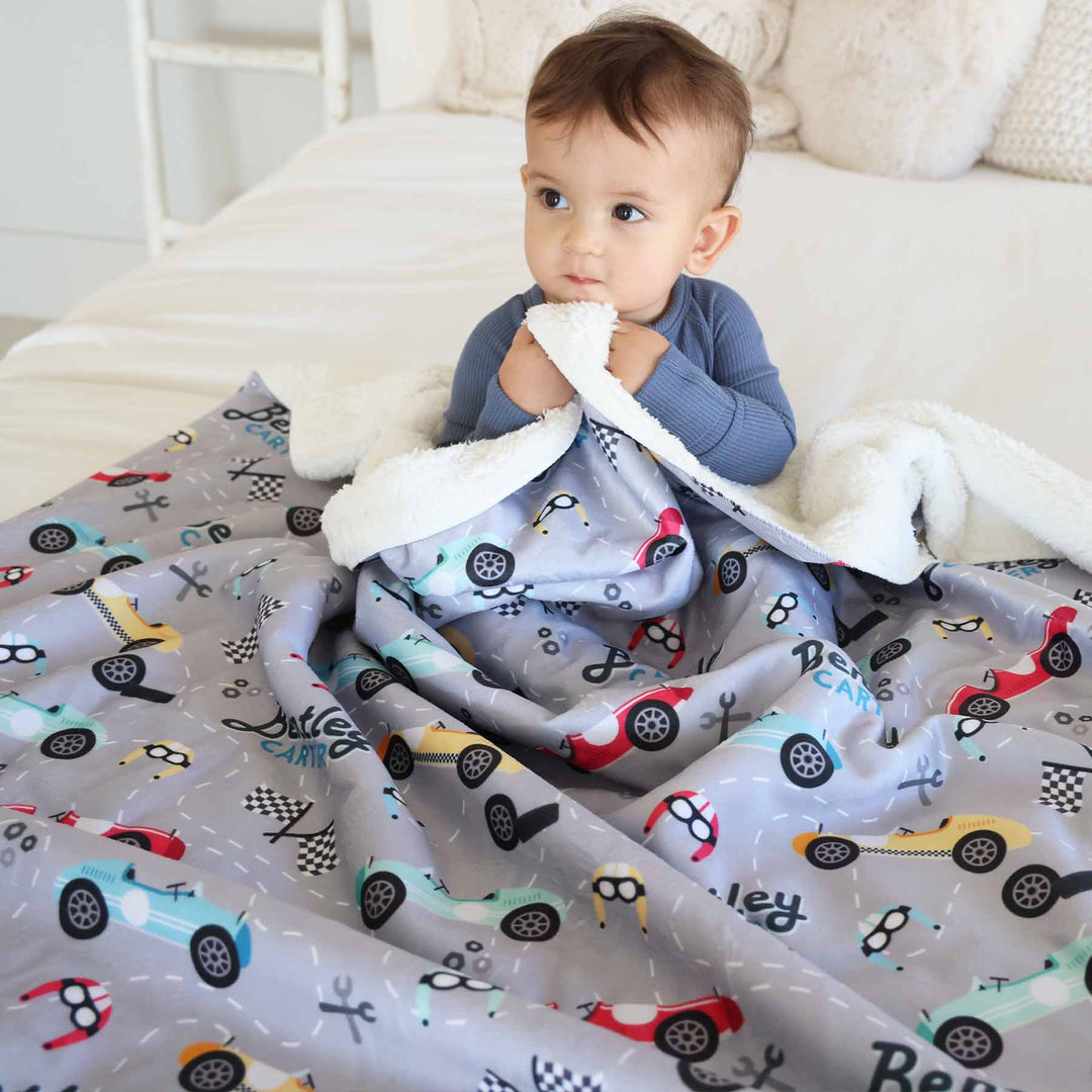 car sherpa personalized kids blanket 