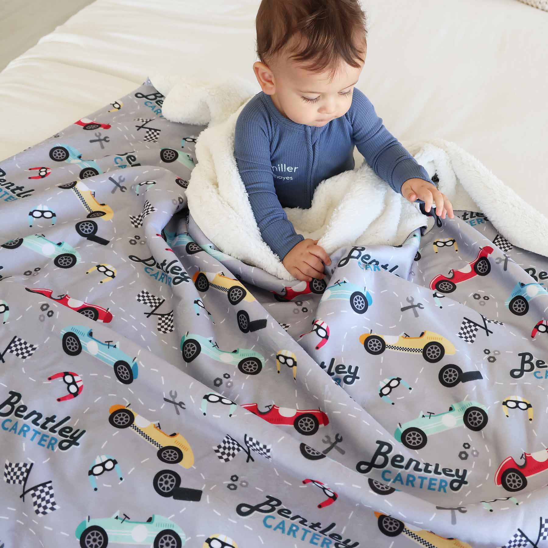 Personalized Sherpa Kids Blanket | Vroom Vroom