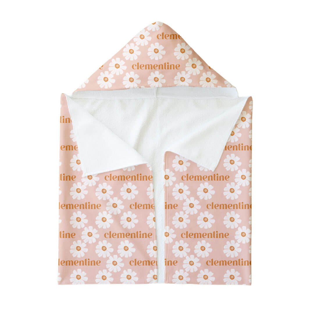 peach flower personalized toddler blanket 