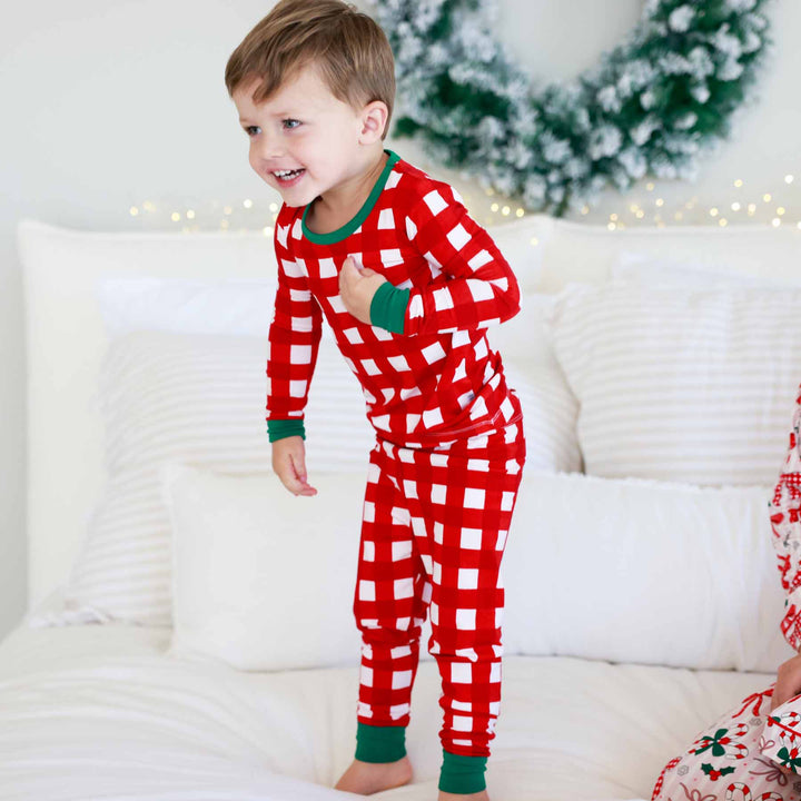 checking it twice kids two piece pajama set sibling matching pajamas 