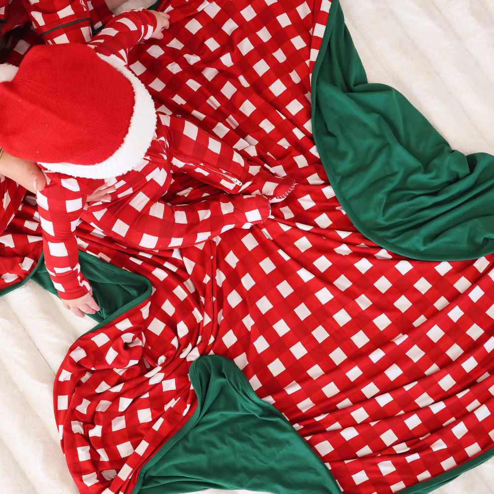 checking it twice double sided bamboo blanket for kids 