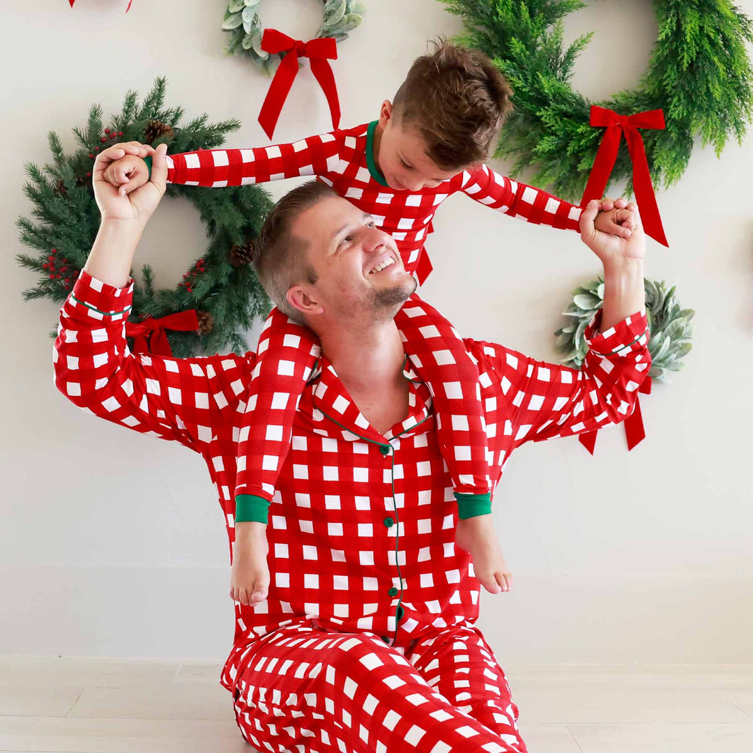 father and son matching christmas pjs 