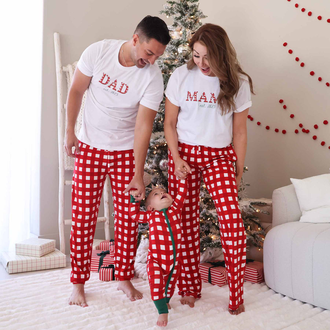 red and white christmas pajama pants for adults 