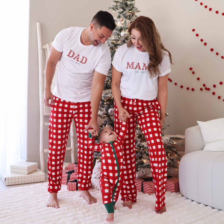 red and white christmas pajama pants for adults 