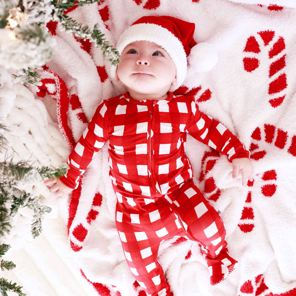 candy cane reversible microfiber blanket for babies, kids and adults 