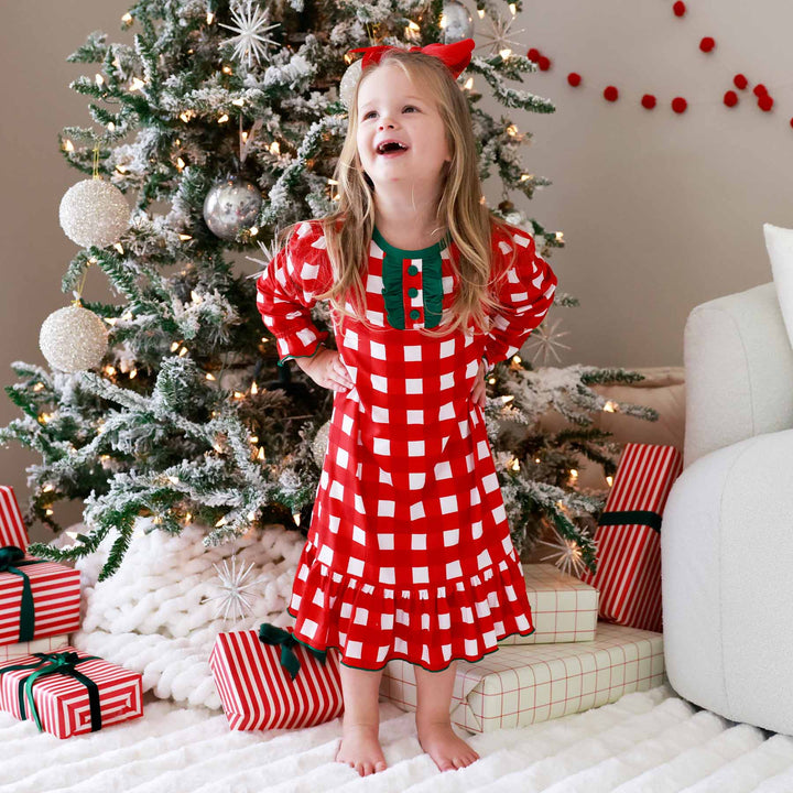 christmas family matching pjs with nightgown for girls 