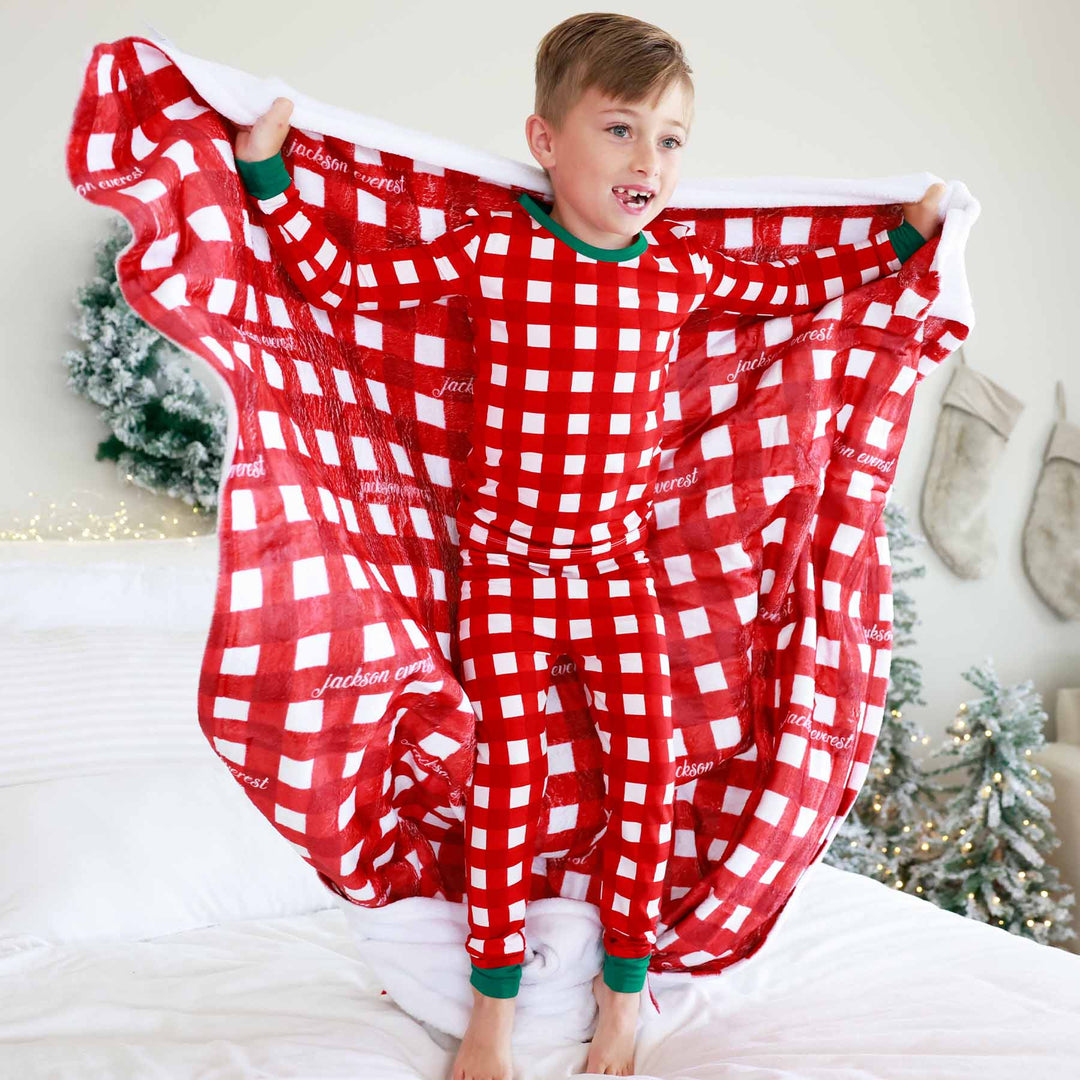 checking it twice personalized christmas blanket 