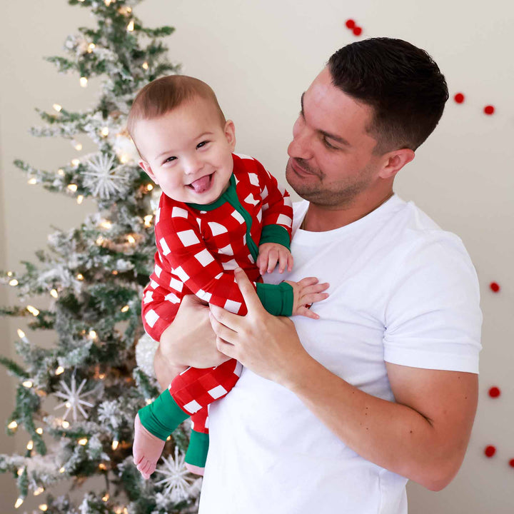 checking it twice christmas zip romper pajama 