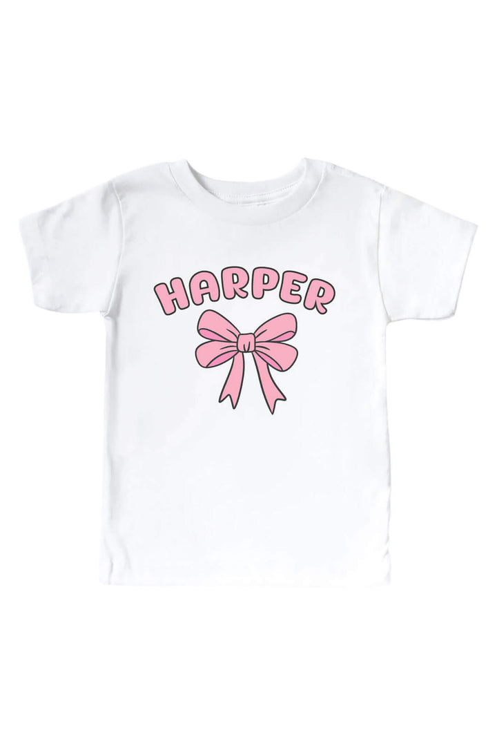 bow shirt personalized graphic tee for kids 