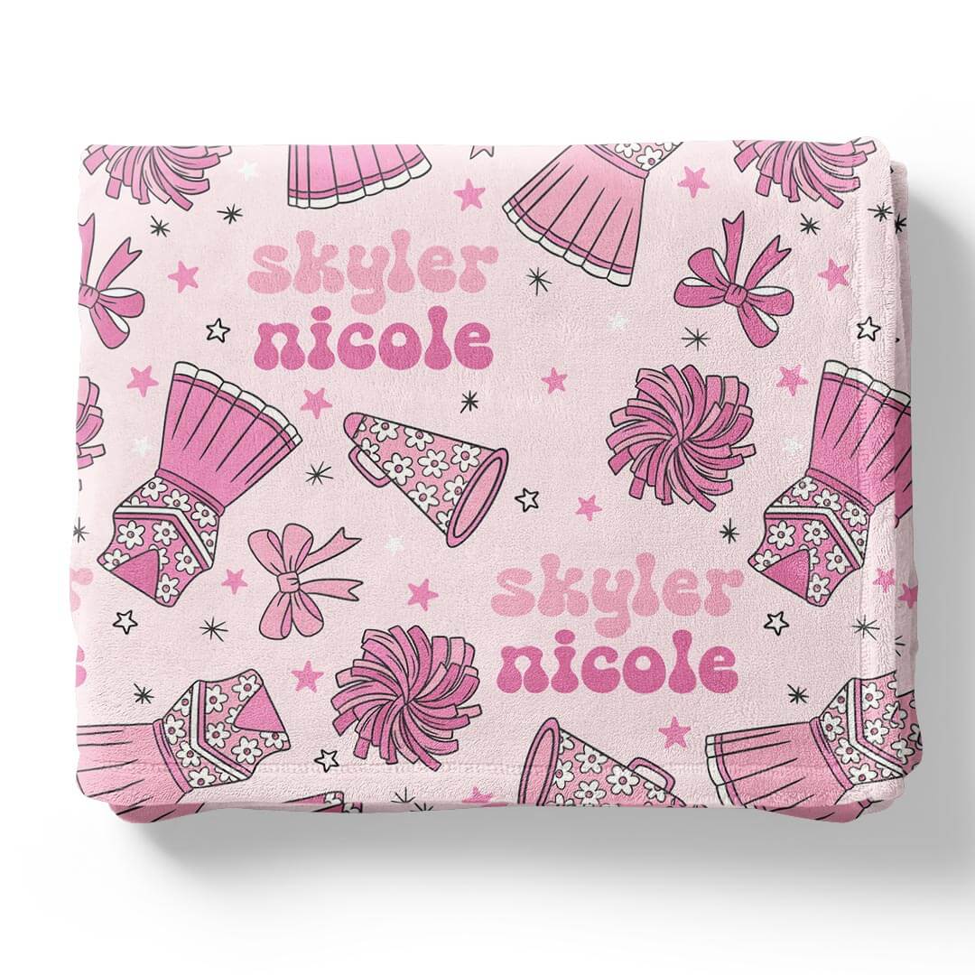 cheer squad personalized kids blanket 
