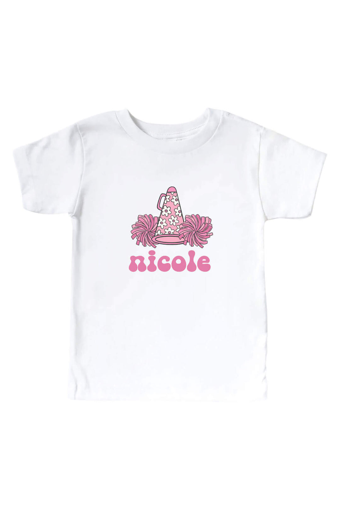 cheer themed personalized graphic tee for kids 
