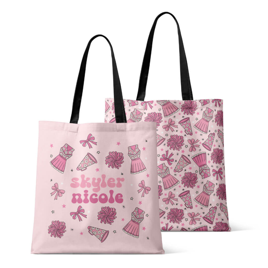 cheer squad personalized tote for girls 