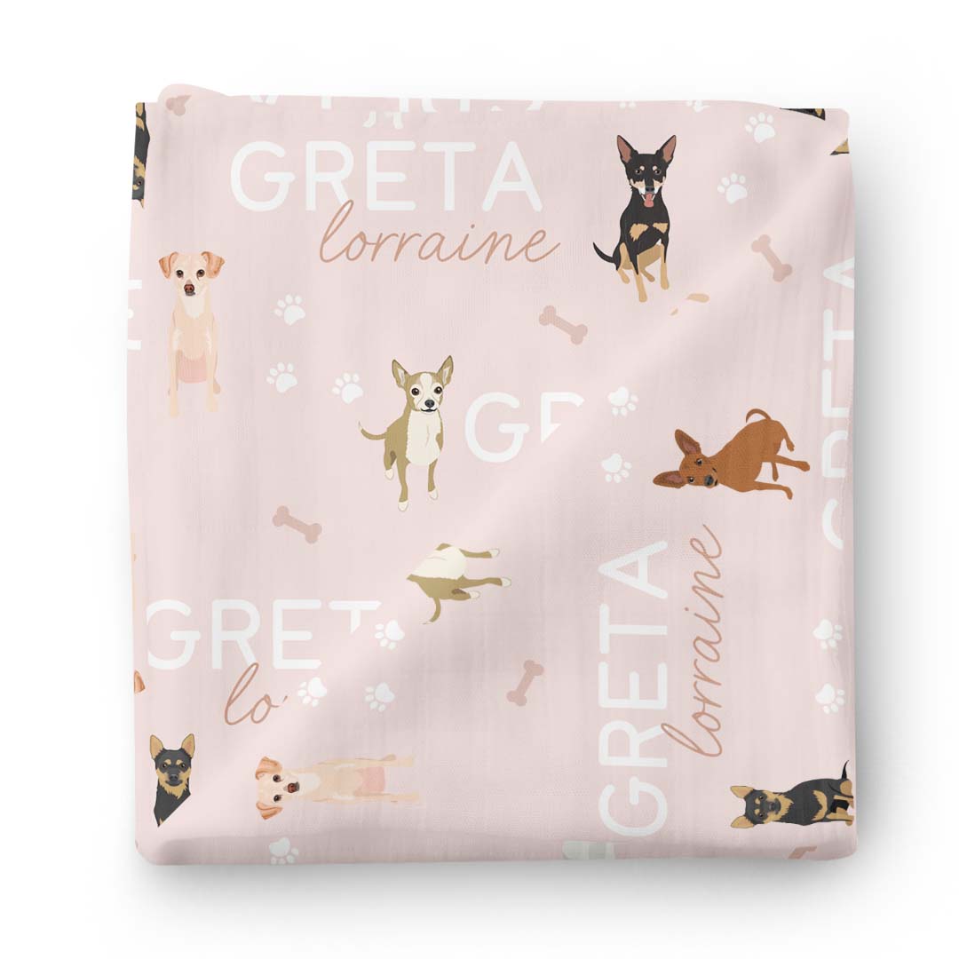 chihuahua blanket pink personalized with name 