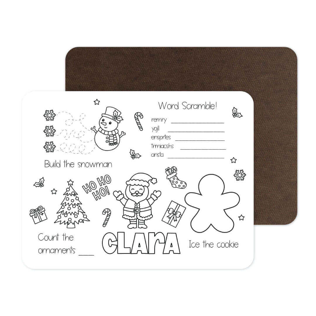 christmas personalized activity board 