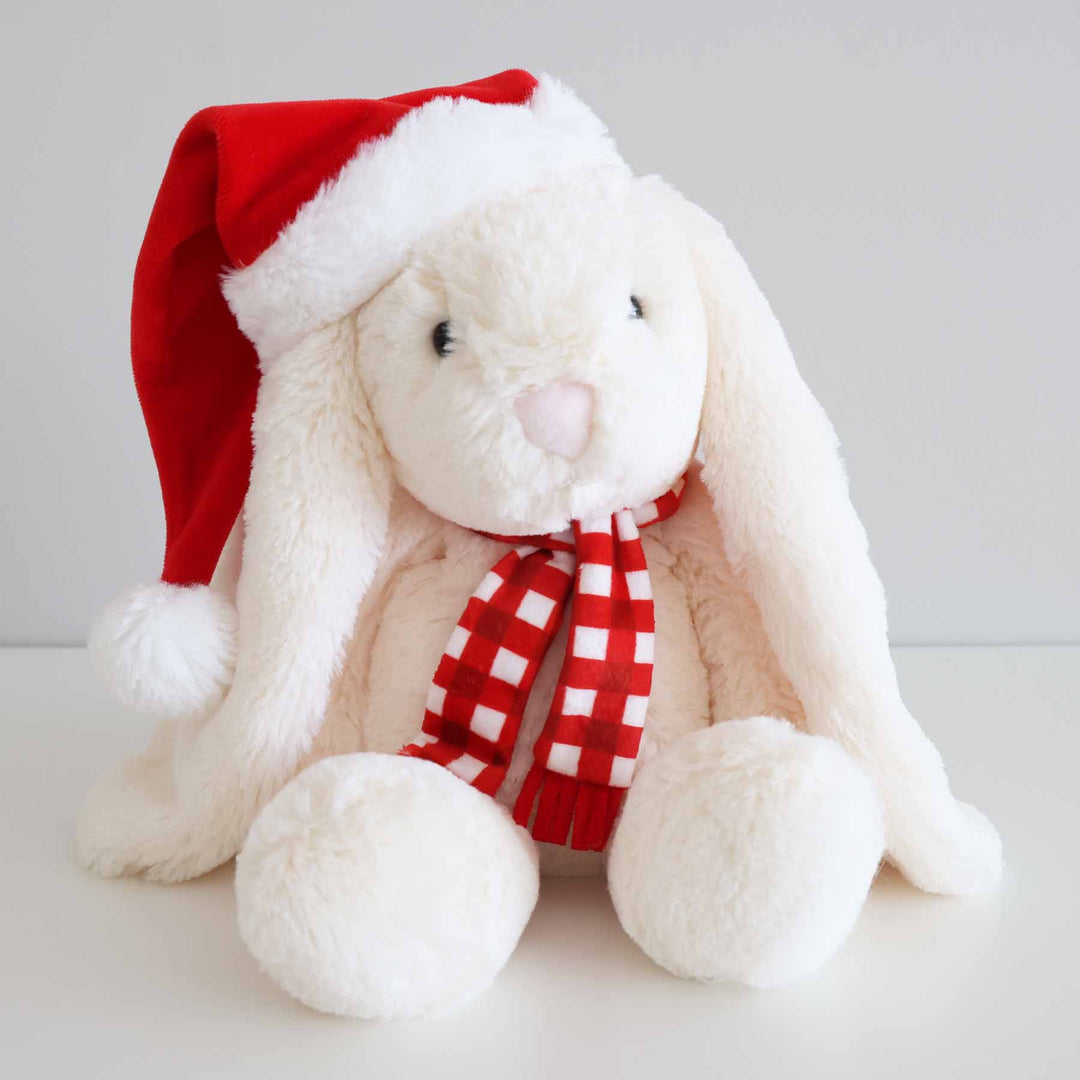 Embroidered Large Cuddle Plush Friends | Christmas Bunny