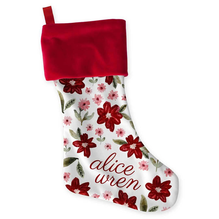 christmas floral stocking