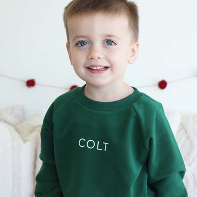 personalized graphic sweatshirt for kids green 