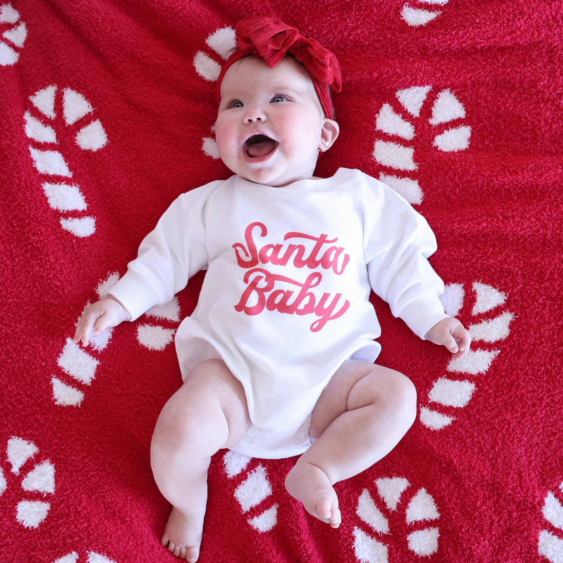 santa baby christmas sweatshirt bubble romper